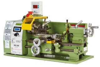 Warco WM 180, stolní soustruh na kov, variabilní otáčky + DRO (digitální odměřování) a bezkartáčový DC motor