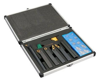 Soustružnické nože, vyvrtávací tyč 16 mm s výměnnými plátky, sada 5 dílů, Warco