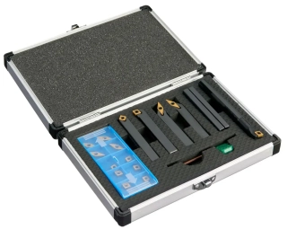 Soustružnické nože 10 mm s výměnnými plátky, sada 5 dílů + sada plátků, Warco