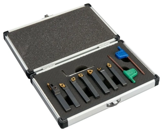 Soustružnické nože 8 mm s výměnnými plátky, sada 7 dílů, Warco