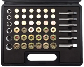 Sada na opravu poškozených závitů olejových van, 114 dílů, Welzh