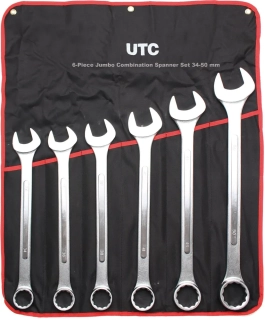 Klíče očkoploché velké 34 - 50 mm, karbonová ocel, sada 6 dílů, Welzh