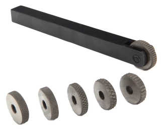 Rádlovací držák jednostranný 10 x 10 mm, 6 koleček, sada 7 dílů