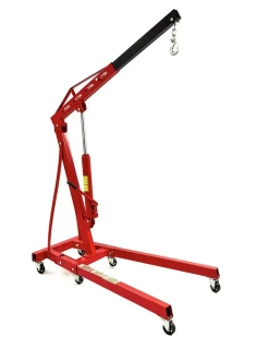 2 tunový hydraulický skládací zvedák / dílenský jeřáb / žirafa s výsuvným ramenem - na motory, stroje atd...