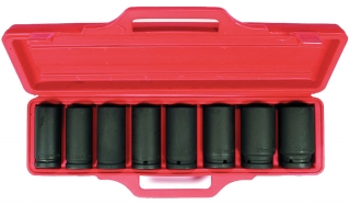Hlavice nástrčné 3/4", 6 hran 22 - 38 mm, prodloužené, tvrzené, 8 dílů, Triumf