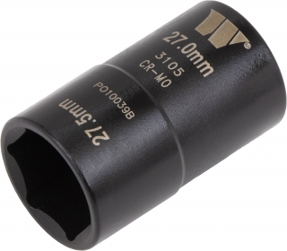 Kombinovaná nástrčná hlavice 1/2", 6 hran, 27 mm a 27.5 mm na poškozené matice a šrouby, pro rázové utahováky, CrMo, Welzh