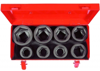 Hlavice nástrčné 1", 6 hran 27 - 50 mm, tvrzené, CrMo, 8 dílů, Triumf