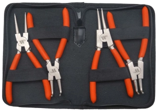 Kleště na pojistné kroužky ,,seger", zahnuté a přímé 150 mm, sada 4 kusy, Welzh