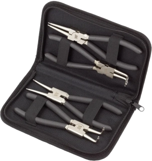 Kleště na pojistné kroužky ,,seger", zahnuté a přímé 175 mm, sada 4 kusy, Welzh