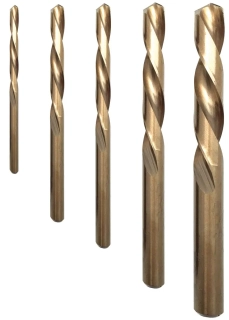 Vrtáky broušené, levostranné, TiN povlak, 3-10 mm, sada 5 kusů, Welzh