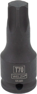 Hlavice zástrčná 3/8", Torx T80, pro rázové utahováky, CrMo, Welzh